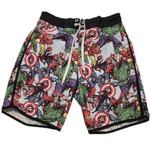 Marvel Comics Superhero Swim Trunk Shorts Avengers Captain America Hulk Iron Man